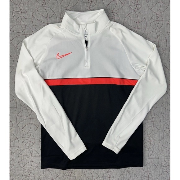 Nike Tops - Nike Dri-Fit Academy Soccer Drill 1/4 Zip Pullover Jacket Women's M White Black